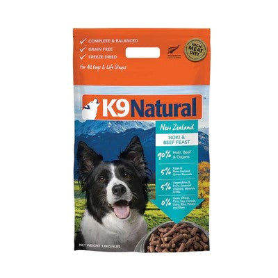 K9 Natural New Zealand Hoki & Beef Feast Freeze-Dried Dog Food