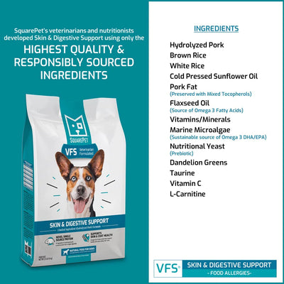 SquarePet VFS® Skin & Digestive Support Formula Natural Food for Dogs