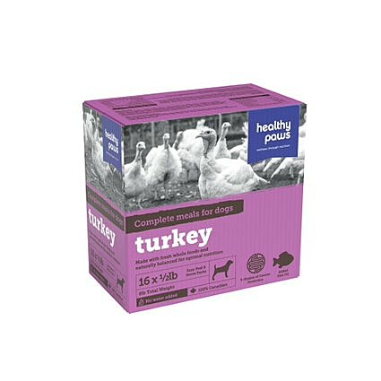 Healthy Paws Complete Turkey Dinner Raw Dog Food