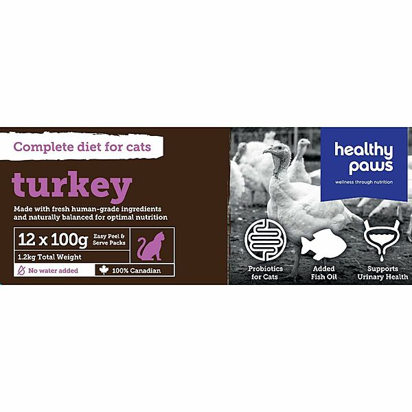 Healthy Paws Complete Turkey Dinner Raw Cat Food