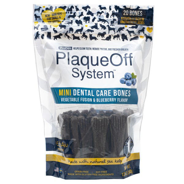 ProDen PlaqueOff® Mini Dental Bones Vegetable Fusion with Blueberry for Dogs