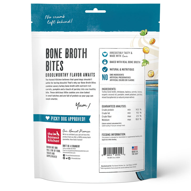 The Honest Kitchen Bone Broth Bites - Roasted with Turkey Bone Broth & Pumpkin Dog Treats