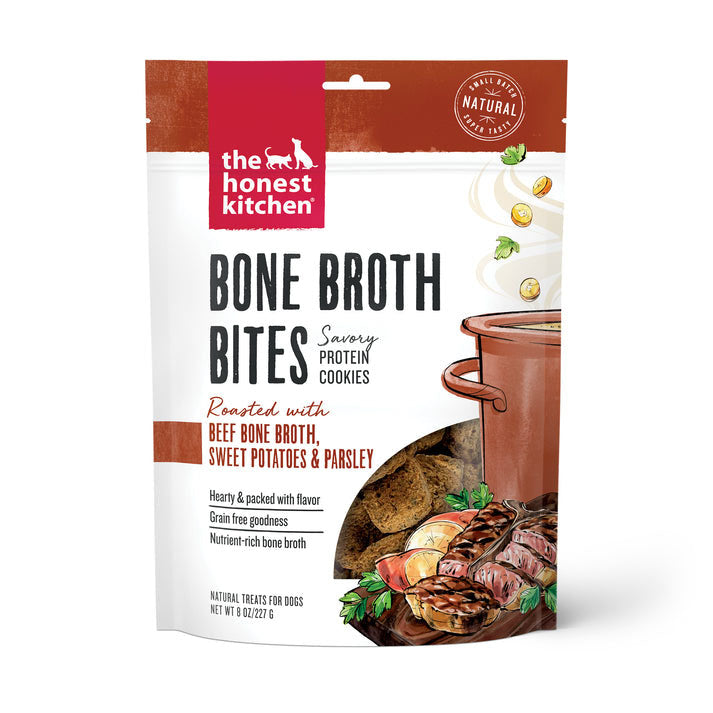 The Honest Kitchen Bone Broth Bites - Roasted with Beef Bone Broth & Sweet Potatoes Dog Treats