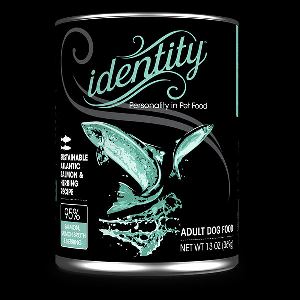 Identity 95% Sustainable Atlantic Salmon, Salmon Broth & Herring Pâté Wet Dog Food