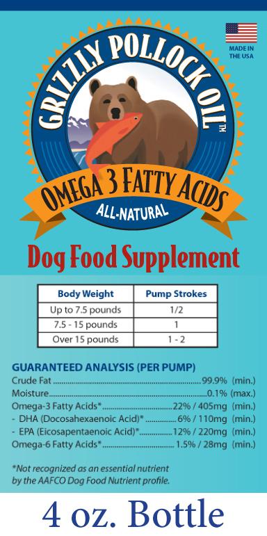 Grizzly Wild Alaskan Pollock Oil Omega 3 Fatty Acids for Dogs