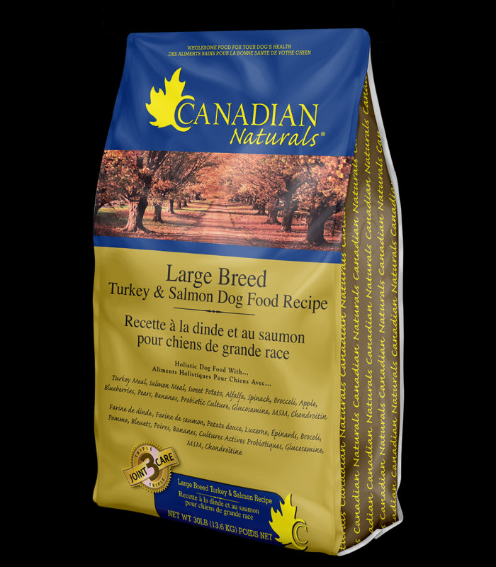 Canadian Naturals Original Turkey Salmon Large Breed Dog Food Healthy Spot Pet Nutrition Supply