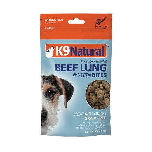 K9 Natural New Zealand Grass-Fed Beef Lung Protein Bites Dog Treats