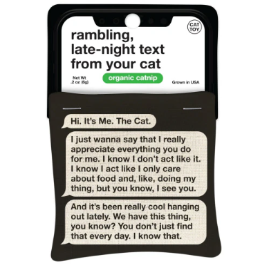 Blue Q Rambling Text Catnip Toy