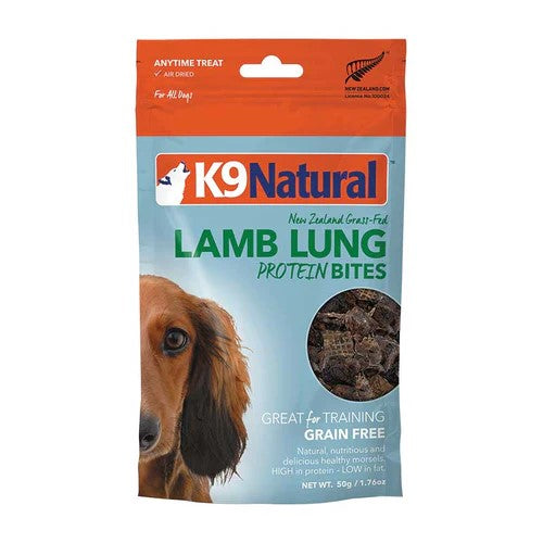 K9 Natural New Zealand Grass-Fed Lamb Lung Protein Bites Dog Treats