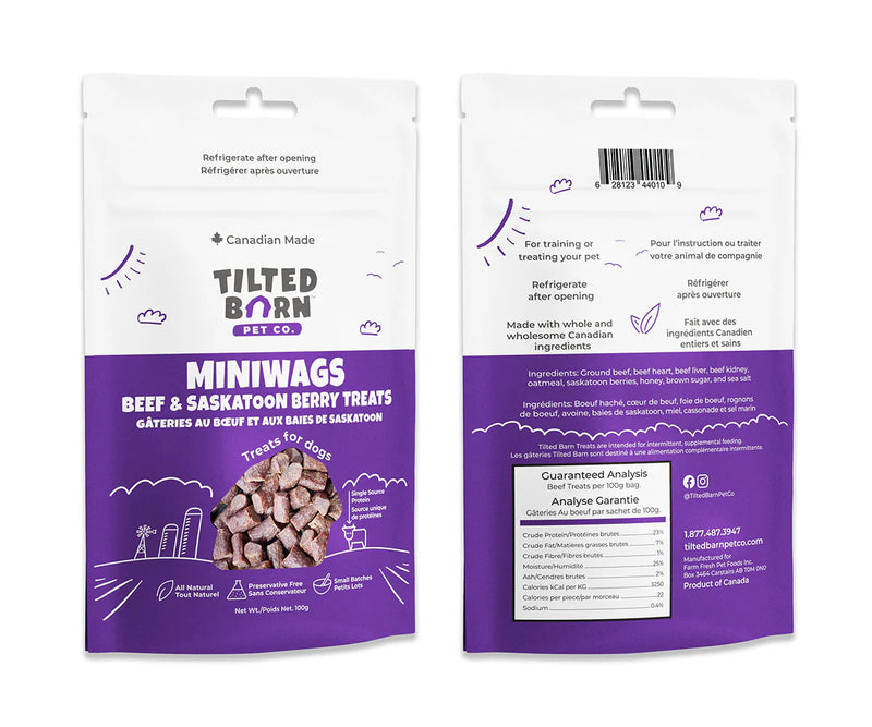 Tilted Barn MINIWAGS Beef & Saskatoon Berry Treats