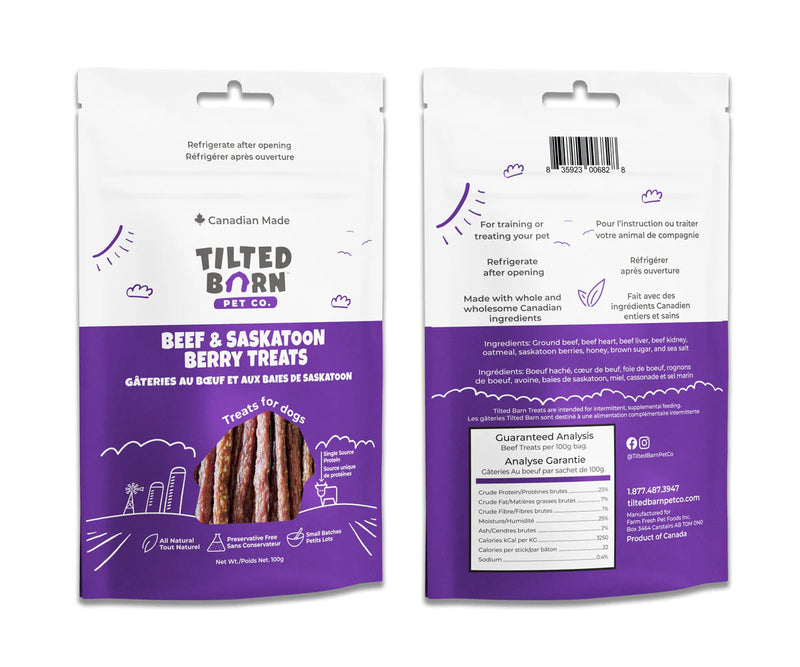 Tilted Barn Beef & Saskatoon Berry Treats 100g