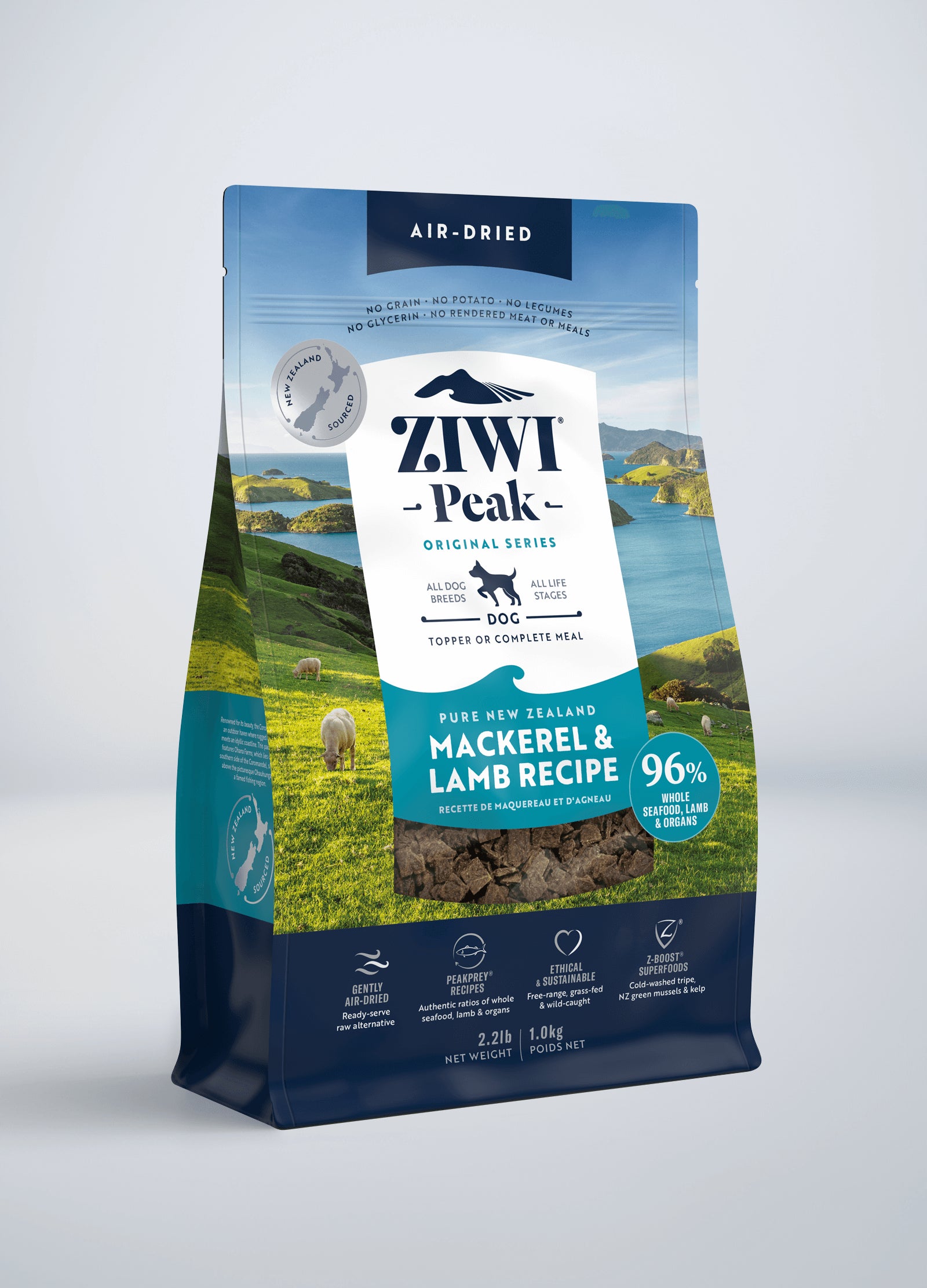 ZIWI® Peak Air-Dried Free-Range Mackerel & Lamb Recipe for Dogs ...