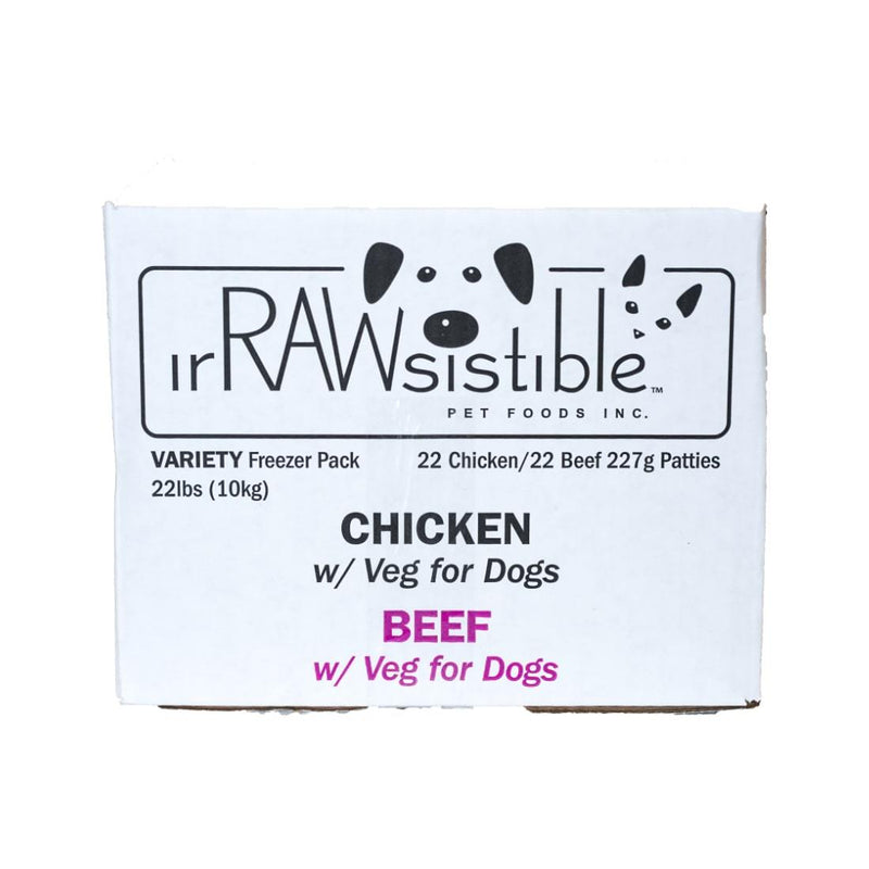 irRAWsistible Raw Variety Pack Chicken/Beef Recipe for Dogs