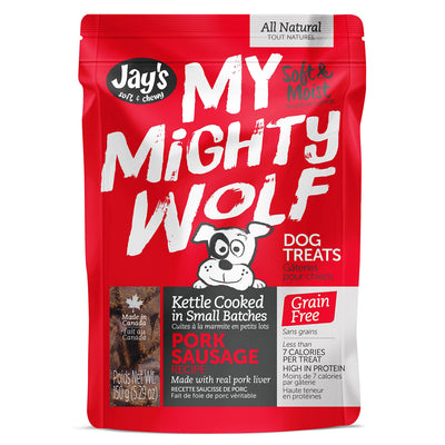 Jay's My Mighty Wolf Soft & Moist Pork Sausage Recipe Dog Treats