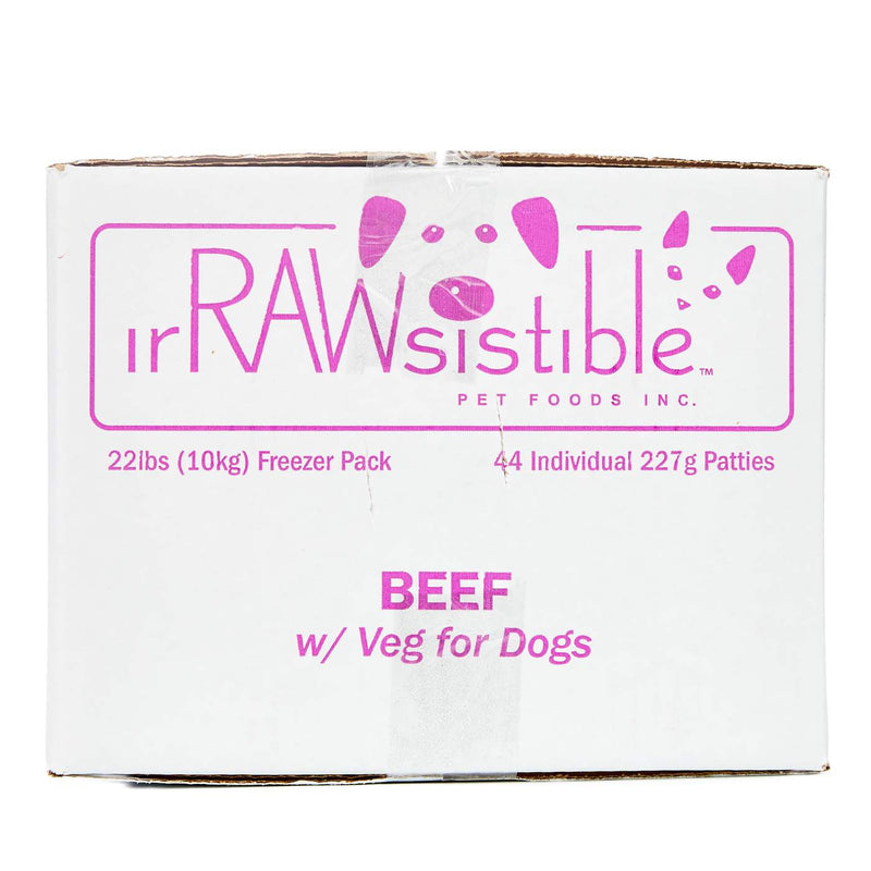 irRAWsistible Raw Boneless Beef Patties for Dogs
