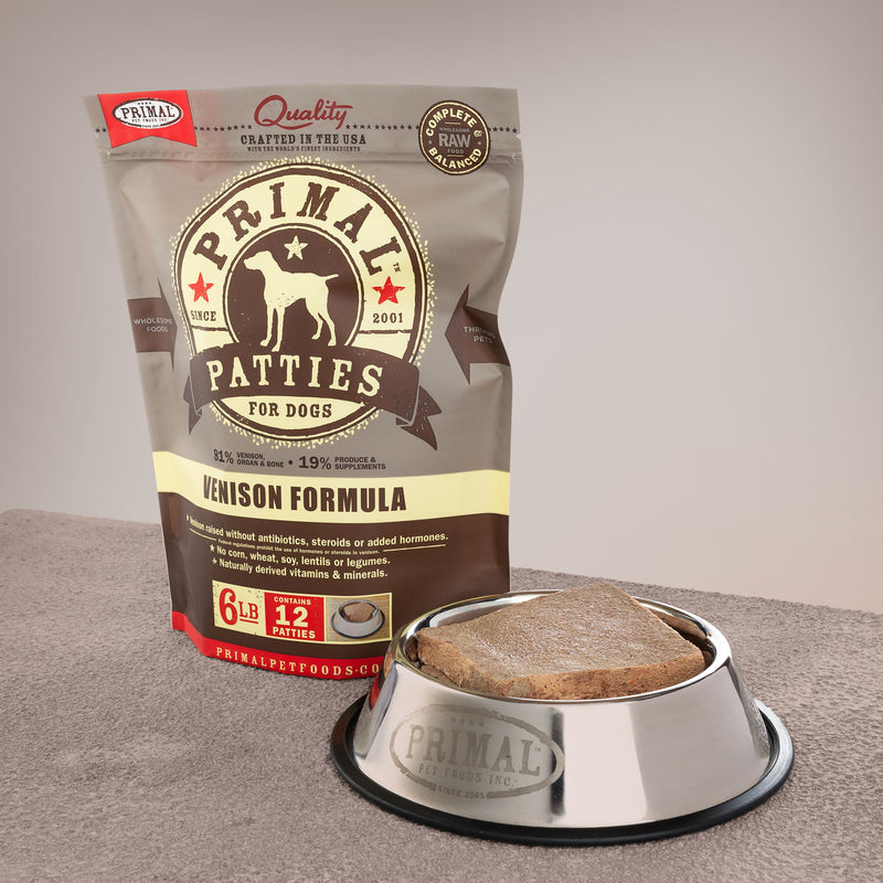 Primal Raw Frozen Venison Patties for Dogs